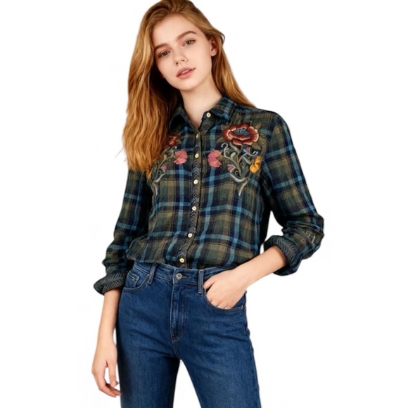 Johnny Was Tops - Johnny Was Quito Painters Smock Tunic